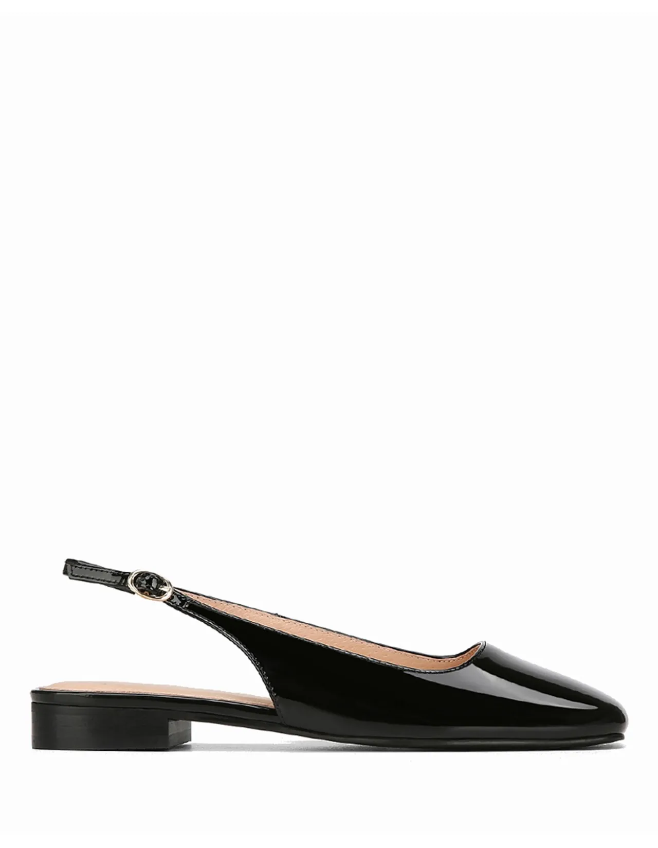 BEV Black Patent Leather Slingback