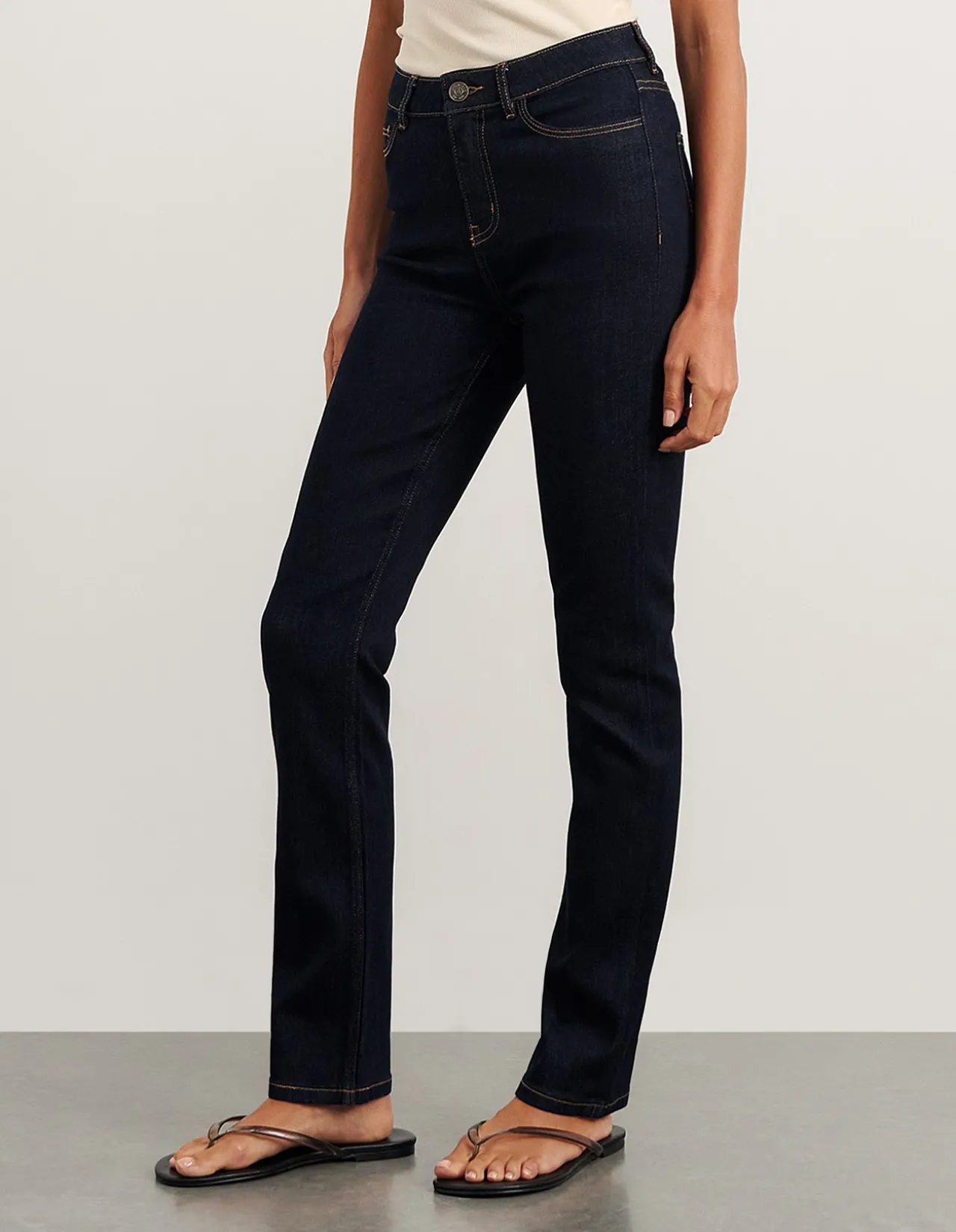 Bianca Slim Straight Mid Rise Jean