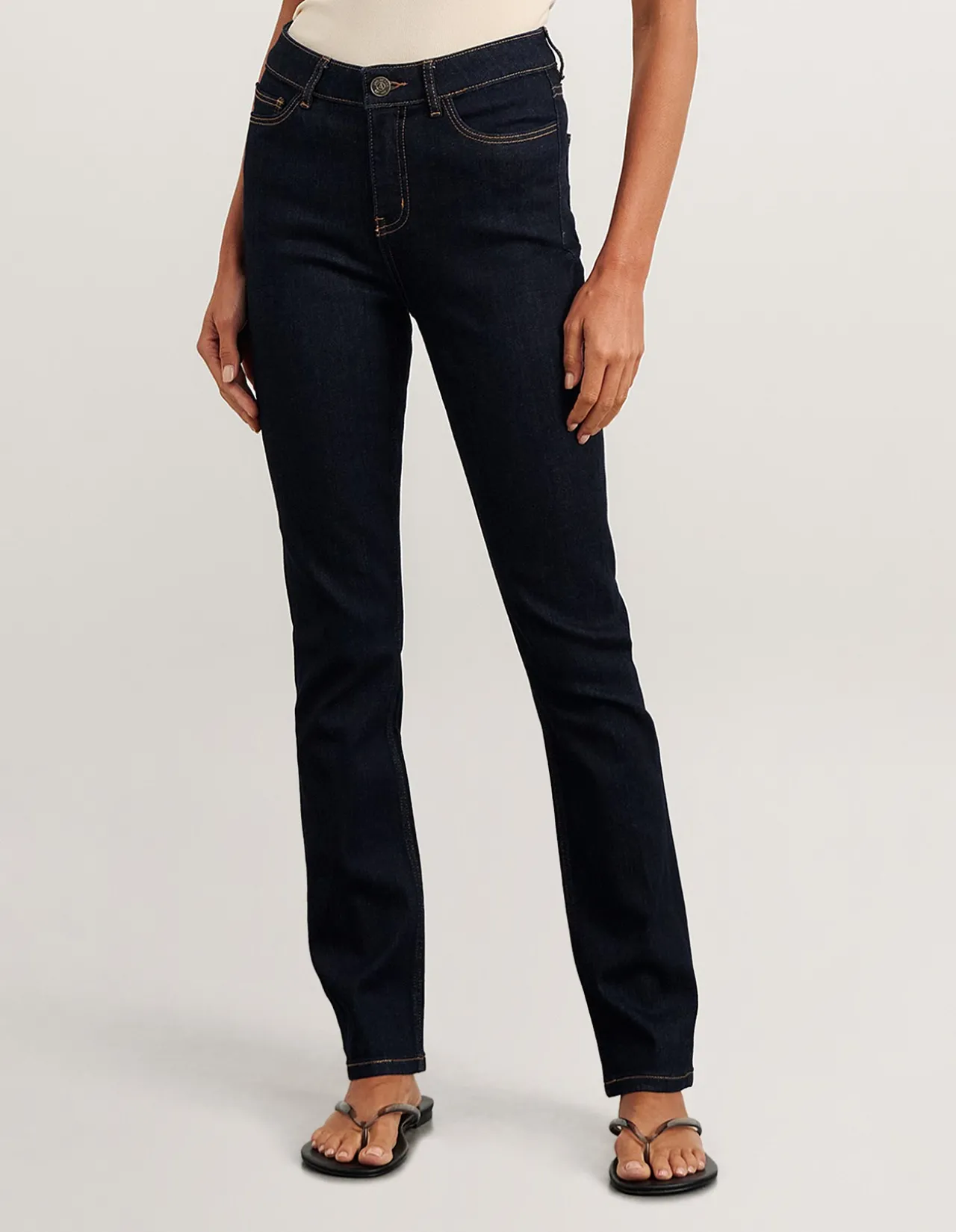 Bianca Slim Straight Mid Rise Jean