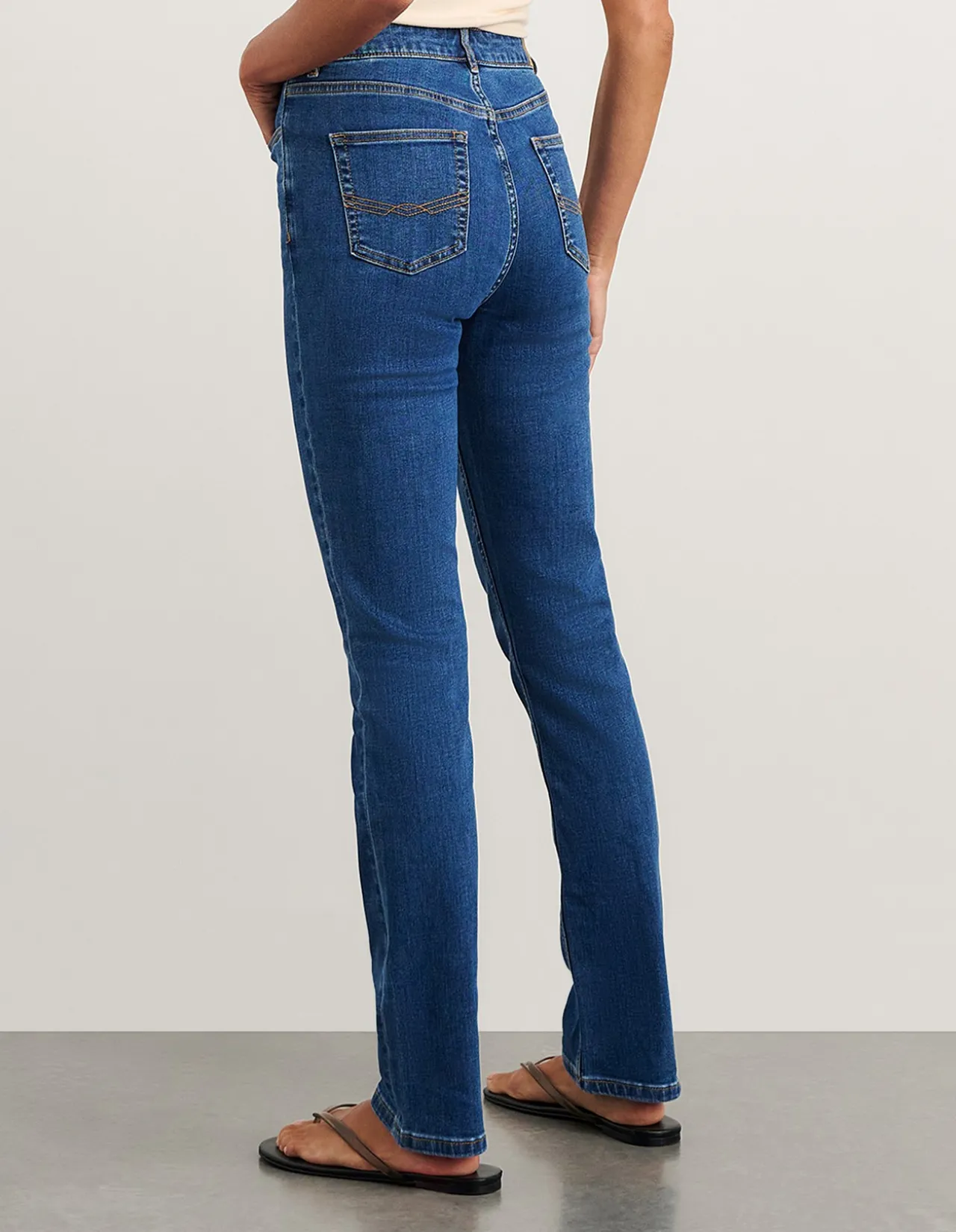 Bianca Slim Straight Mid Rise Jean
