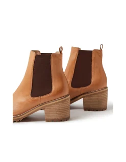 Biscoti Block Heel Leather Chelsea Boots