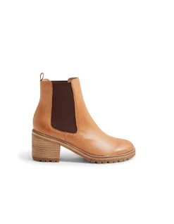 Biscoti Block Heel Leather Chelsea Boots