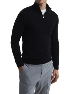 BLACKHALL MERINO WOOL ZIP NECK JUMPER