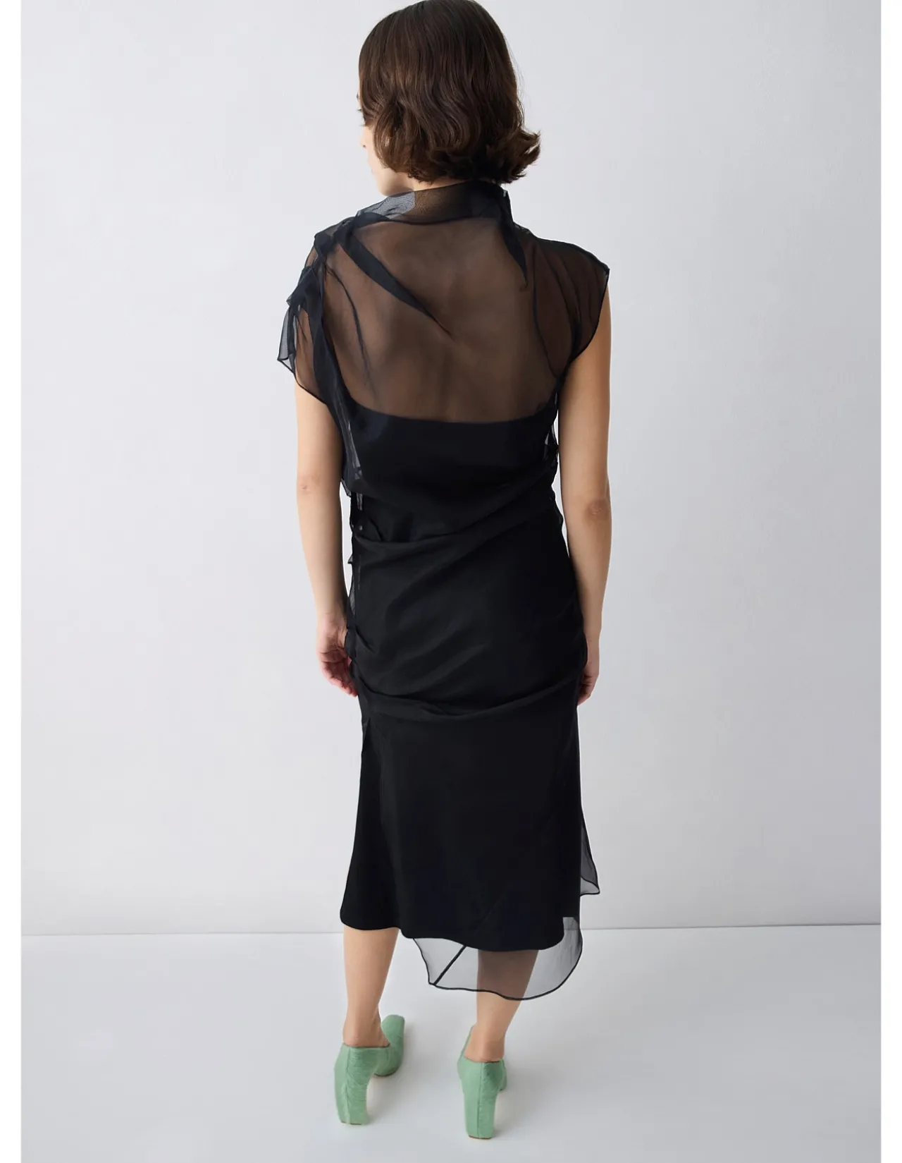 BLACK ORGANZA EMULATE DRESS