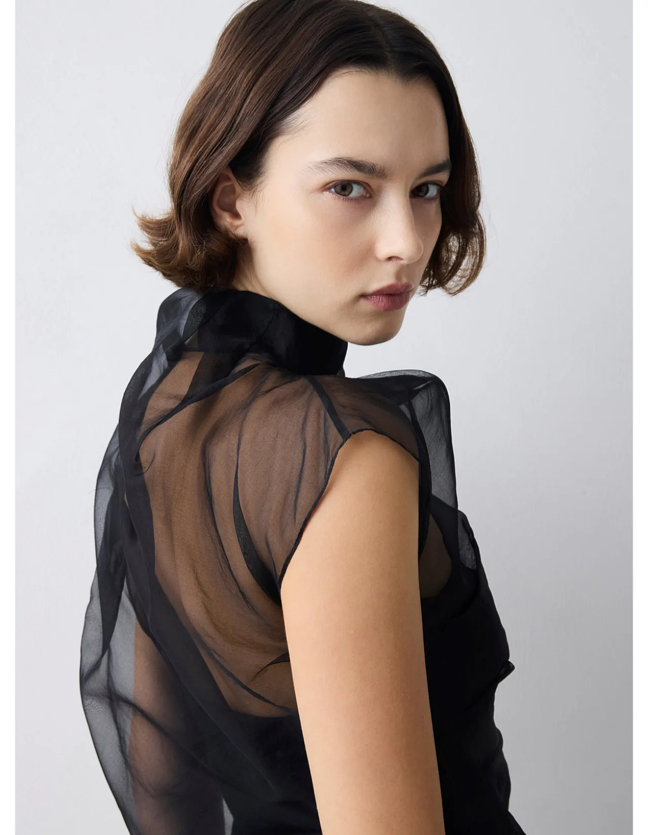 BLACK ORGANZA EMULATE DRESS