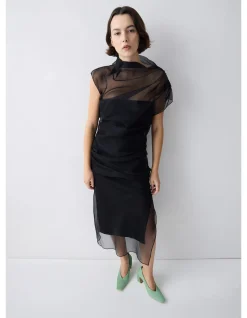 BLACK ORGANZA EMULATE DRESS