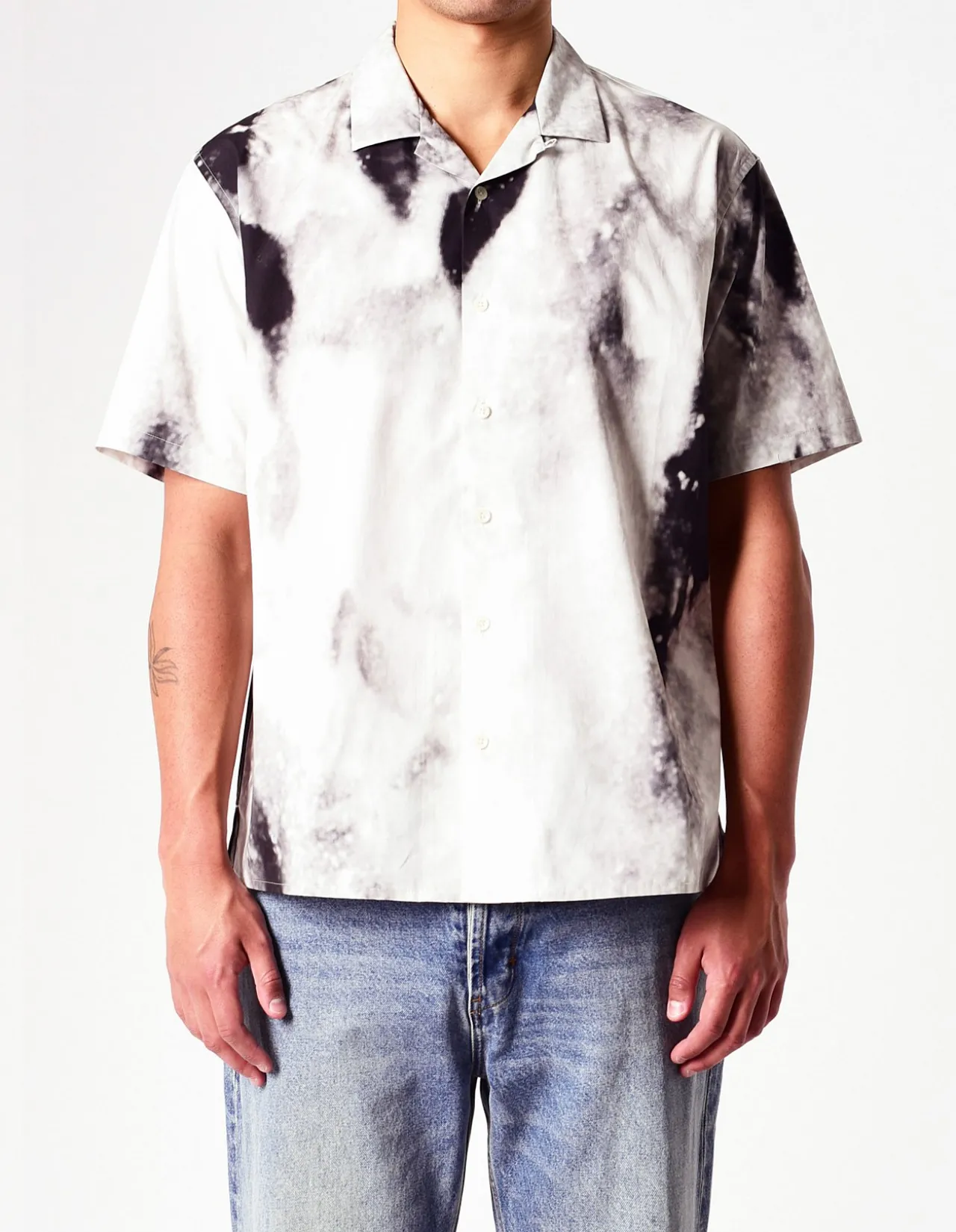 Bleach Print Short Sleeve Shirt