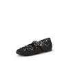BLESSIE MO Woven Leather Mary Jane Flats