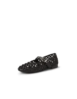 BLESSIE MO Woven Leather Mary Jane Flats