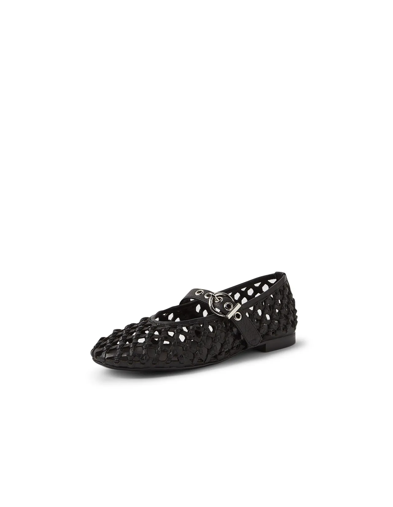 BLESSIE MO Woven Leather Mary Jane Flats