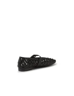 BLESSIE MO Woven Leather Mary Jane Flats
