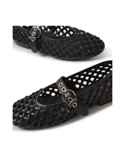 BLESSIE MO Woven Leather Mary Jane Flats