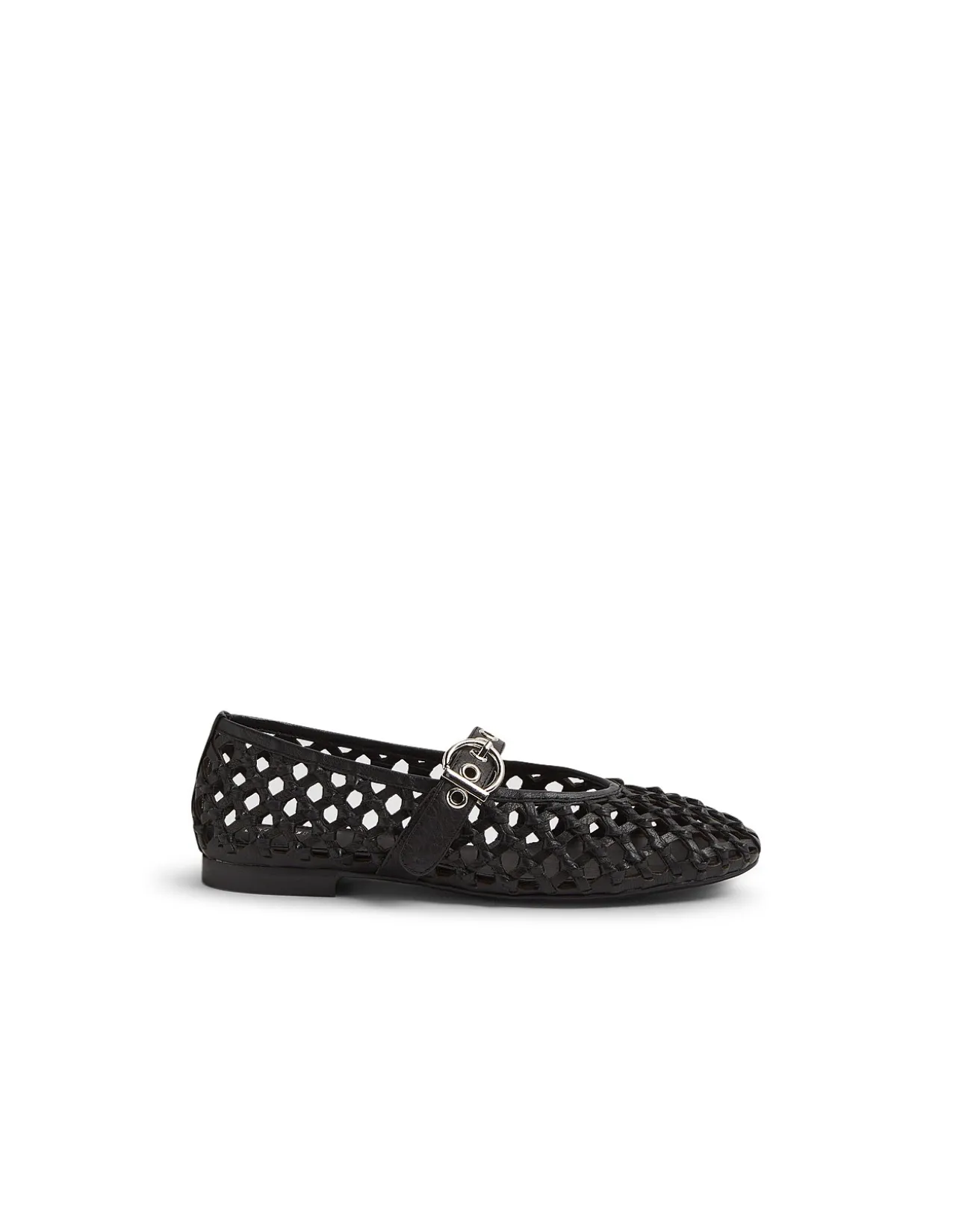 BLESSIE MO Woven Leather Mary Jane Flats