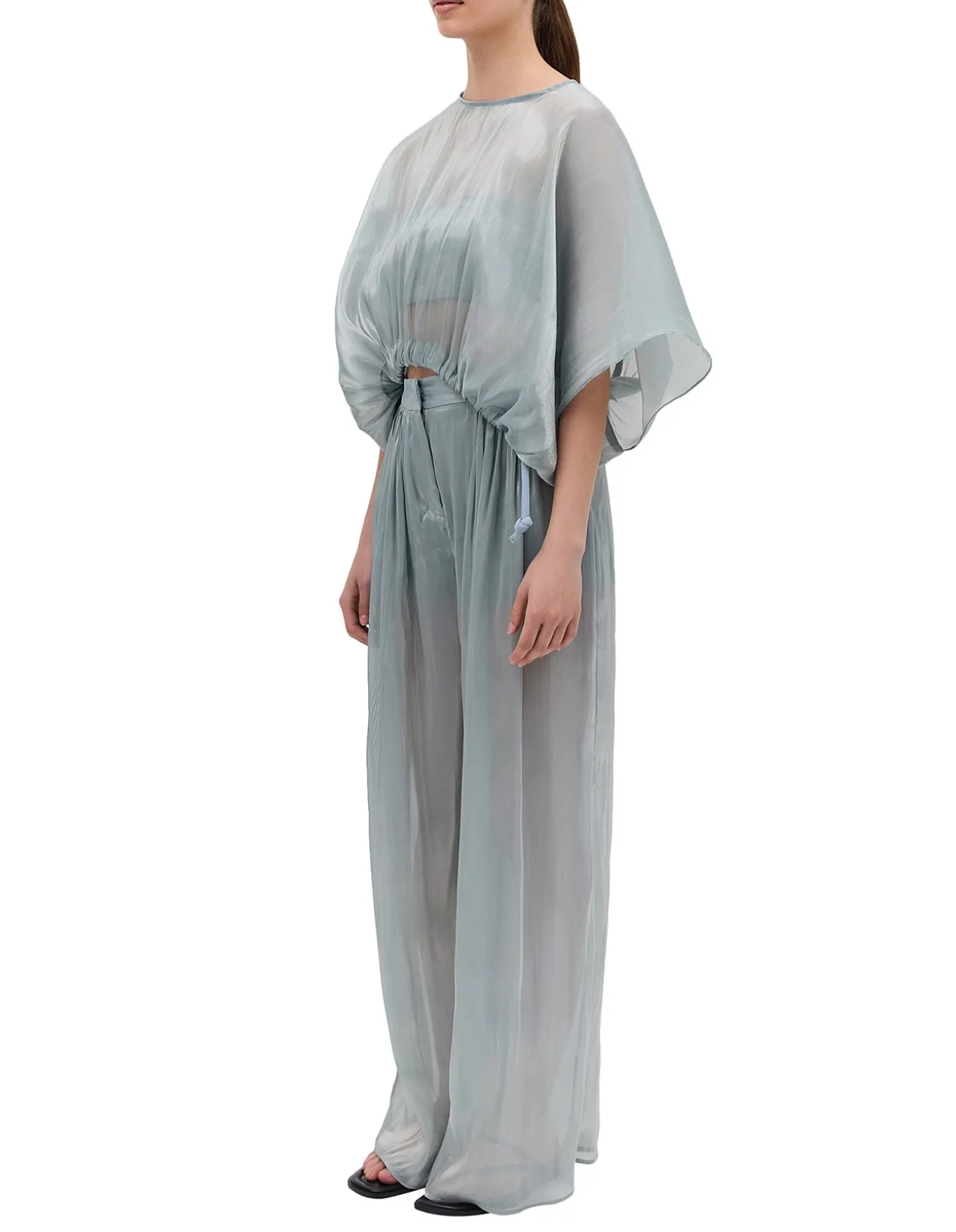 BLUE LIQUID ORGANZA PROCESSION PANT