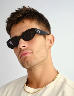 BODY BUMPIN II BLACK OVAL SMOKE TINT SUNGLASSES