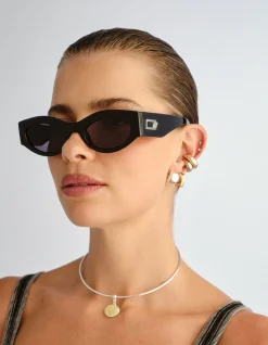 BODY BUMPIN II BLACK OVAL SMOKE TINT SUNGLASSES
