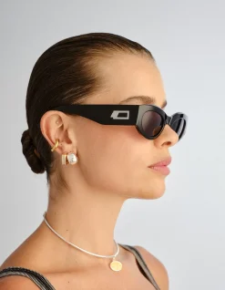 BODY BUMPIN II BLACK OVAL SMOKE TINT SUNGLASSES