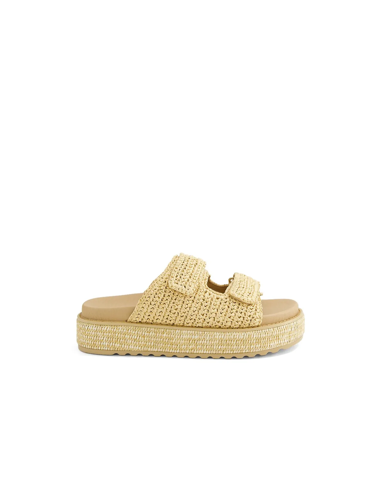 BONEETA Natural Woven Platform Sandals