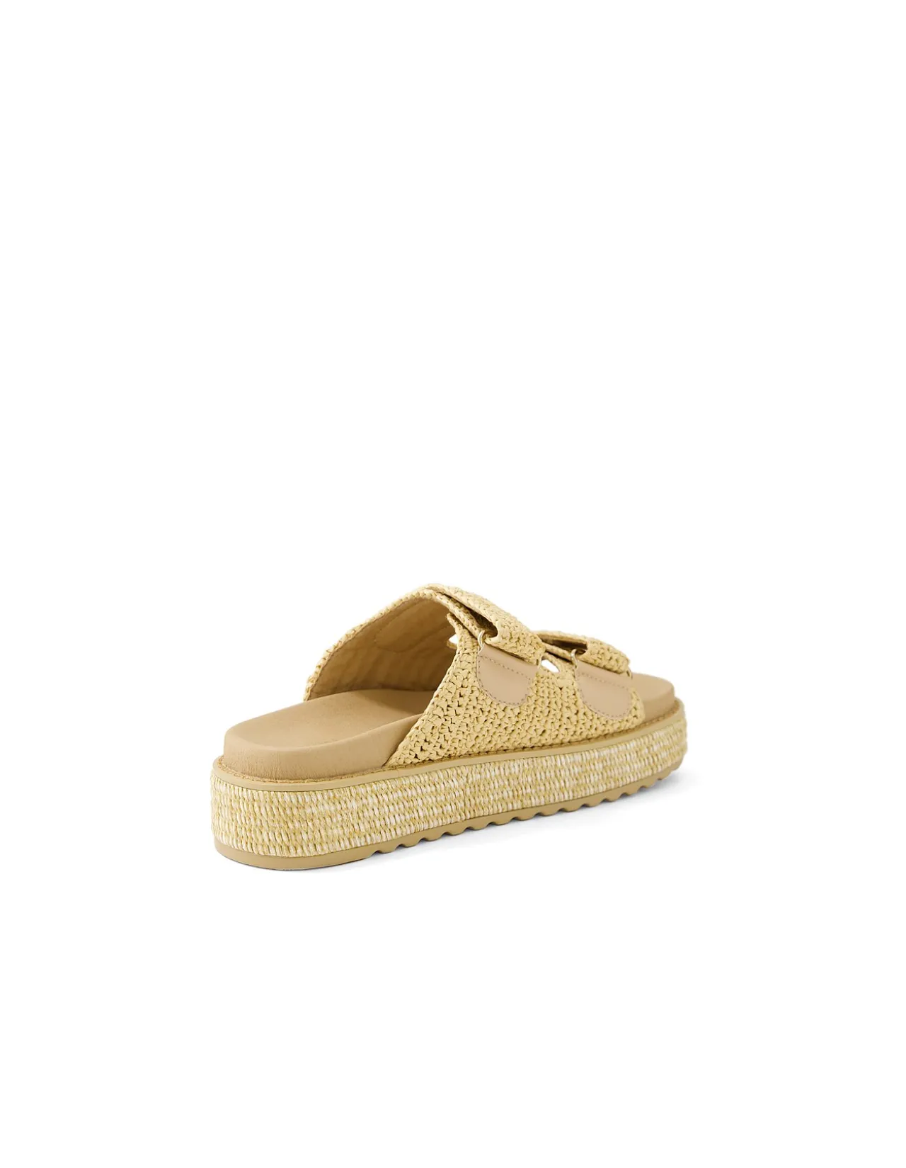 BONEETA Natural Woven Platform Sandals