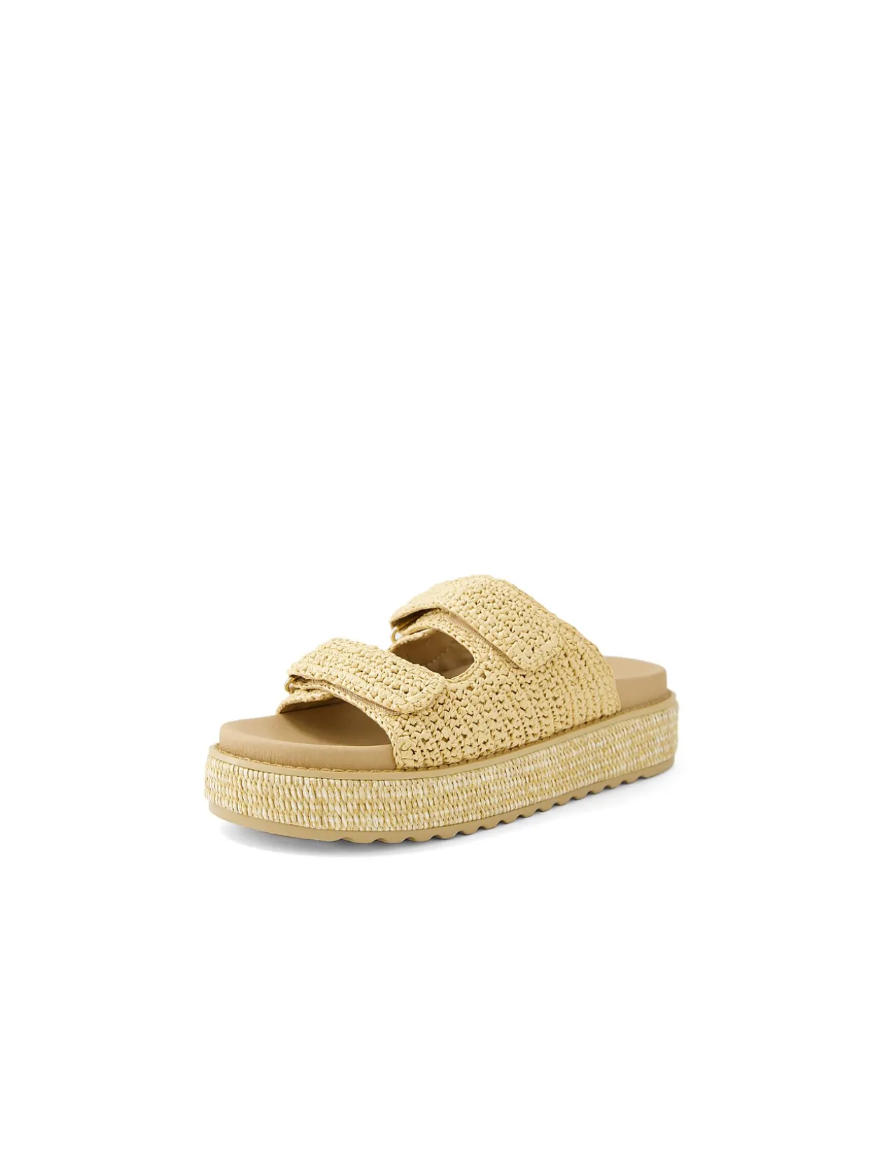 BONEETA Natural Woven Platform Sandals