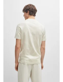 BOSS Two-Tone Monstera-Leaf Pattern Cotton T-Shirt