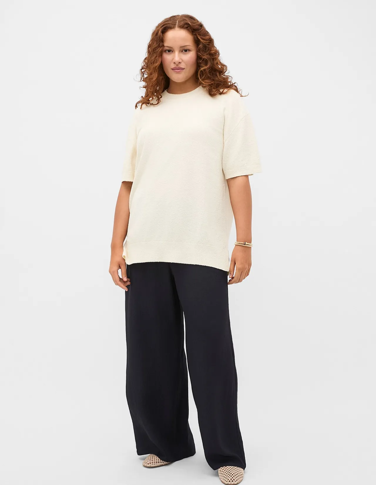 BOUCLE OVERSIZED KNIT TEE