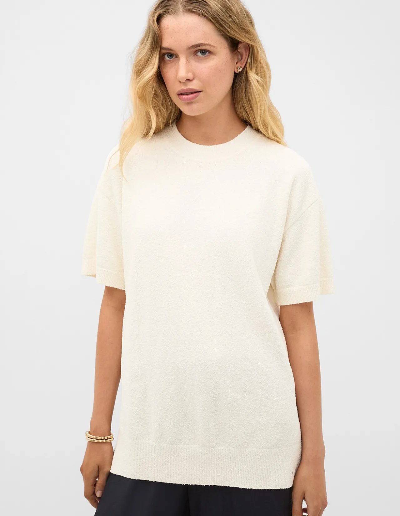 BOUCLE OVERSIZED KNIT TEE