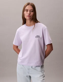 Boxy Logo Graphic Short Sleeve T-Shirt Lilac