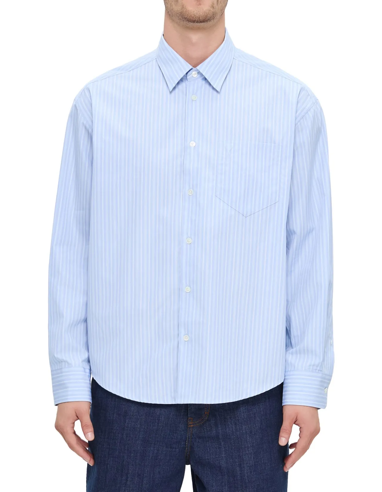 BOXY LONGSLEEVE SHIRT BUTTONDOWN COLLAR AND EMB AMI DE COEUR