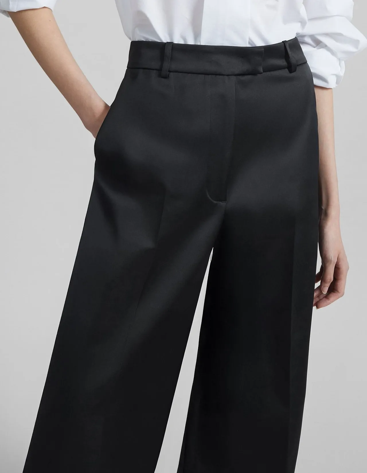 BRICKELL WIDE LEG SATIN TROUSERS