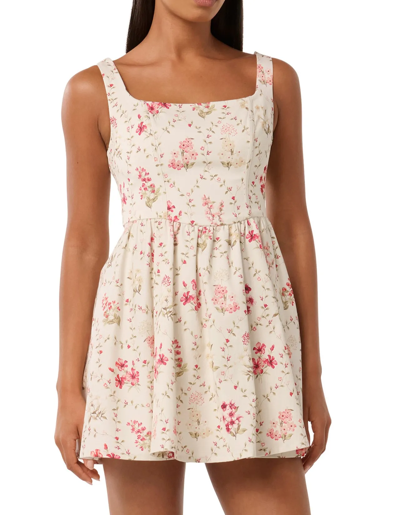 BRIELLE PRINTED LACE UP MINI DRESS