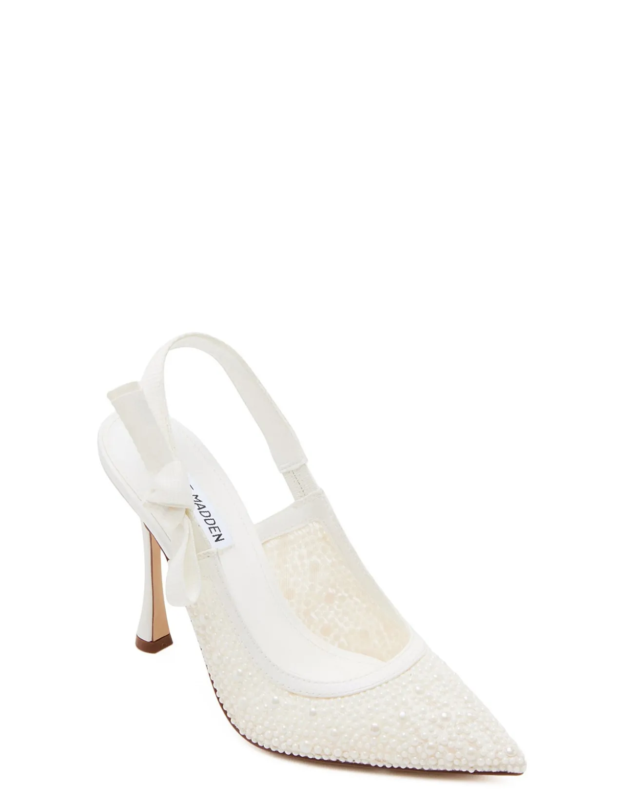 BRI SLINGBACK PUMP WHITE LACE PEARL