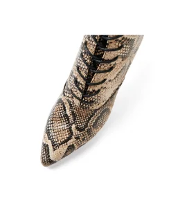 Bristol Snake Print Lace Up Ankle Boots