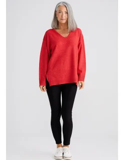 Britney Relaxed V Neck Fluffy Knit Jumper