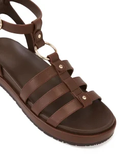 Bruna Tawny Brown Leather Sandal