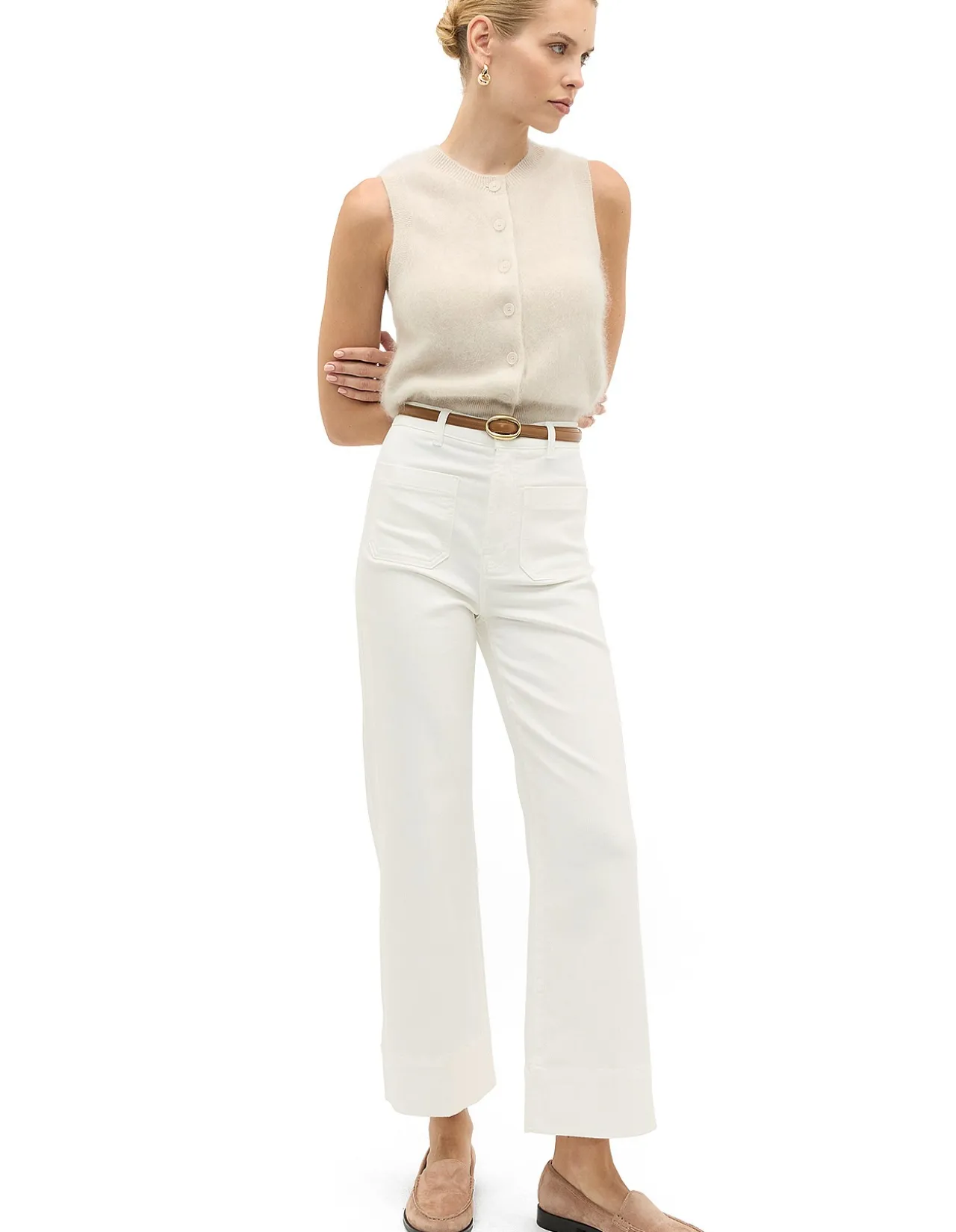 BRUSHED CASHMERE BUTTON VEST