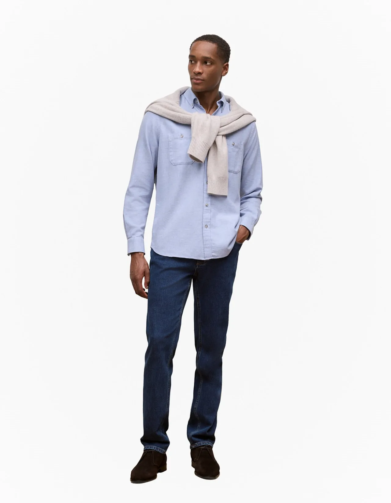 Brushed Cotton Melange Shirt