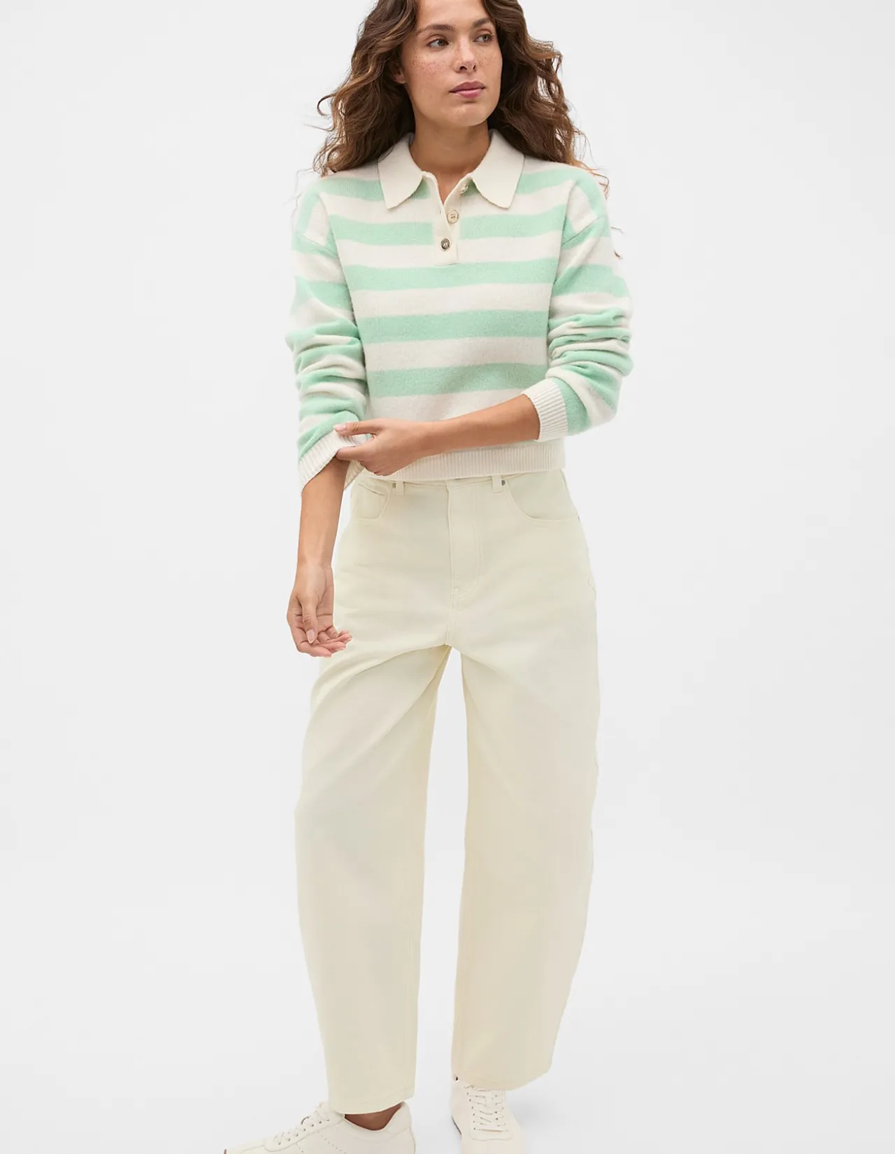 BRUSHED MERINO BOXY POLO
