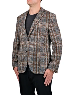 2B SLIM CHECK 1/2 LINED PATCH POCKET BLAZER