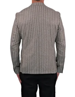 2B SLIM STRIPE 1/2 LINED PATCH POCKET BLAZER