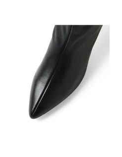 Bubbles Pointed Toe Leather Knee Boots