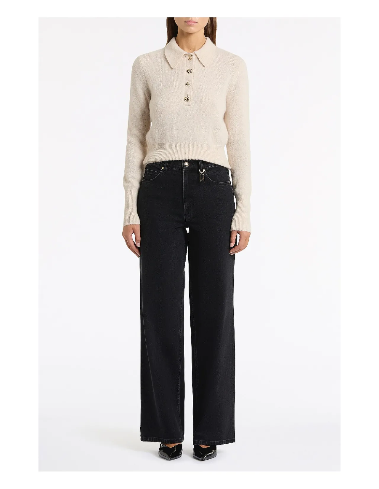 BUTTERMILK BRUSHED WOOL KNIT POLO