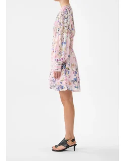 BUTTON FRONT FRILL DRESS