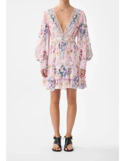 BUTTON FRONT FRILL DRESS