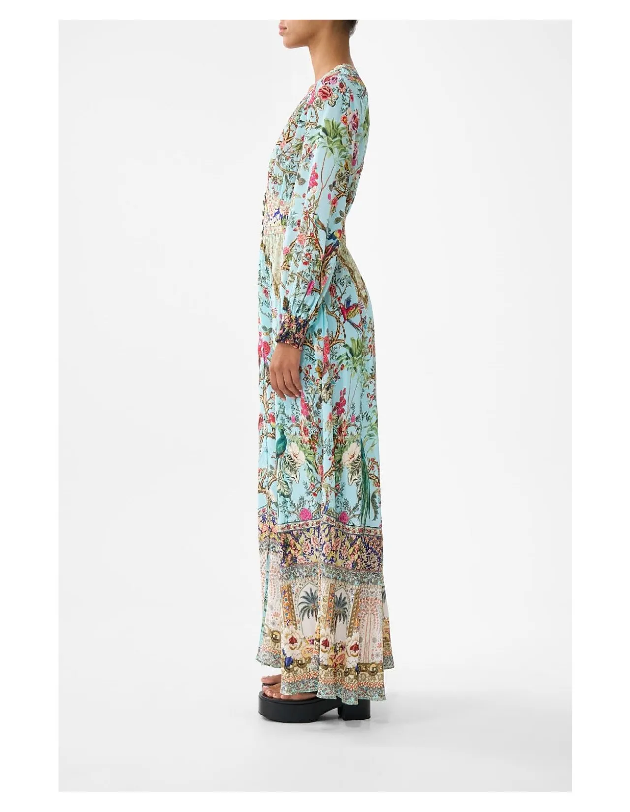 BUTTON DRESS WITH SHAPED WAISTBAND
