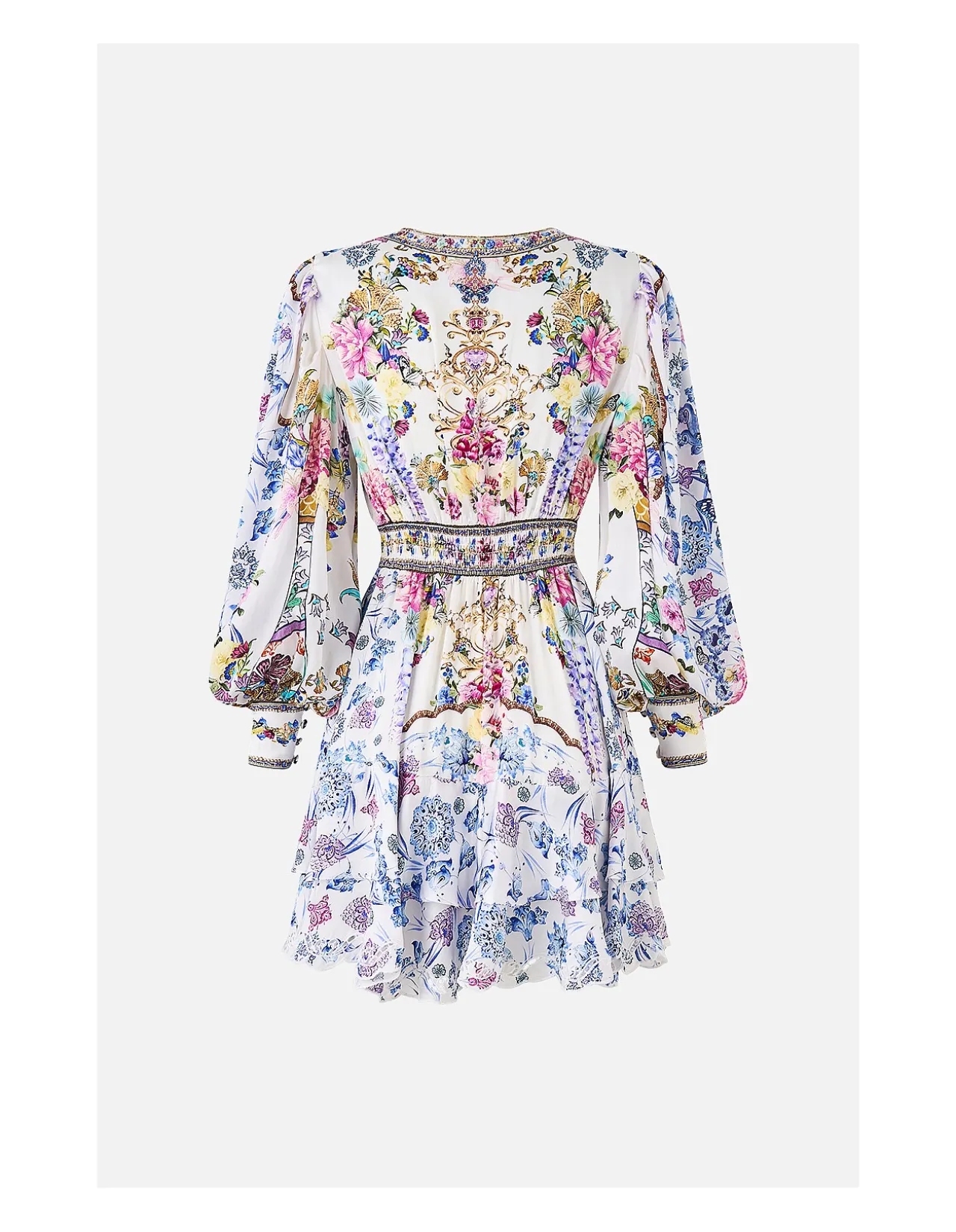 BUTTON FRONT FRILL DRESS