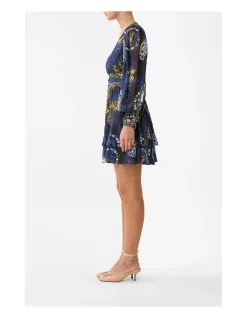 BUTTON FRONT FRILL DRESS