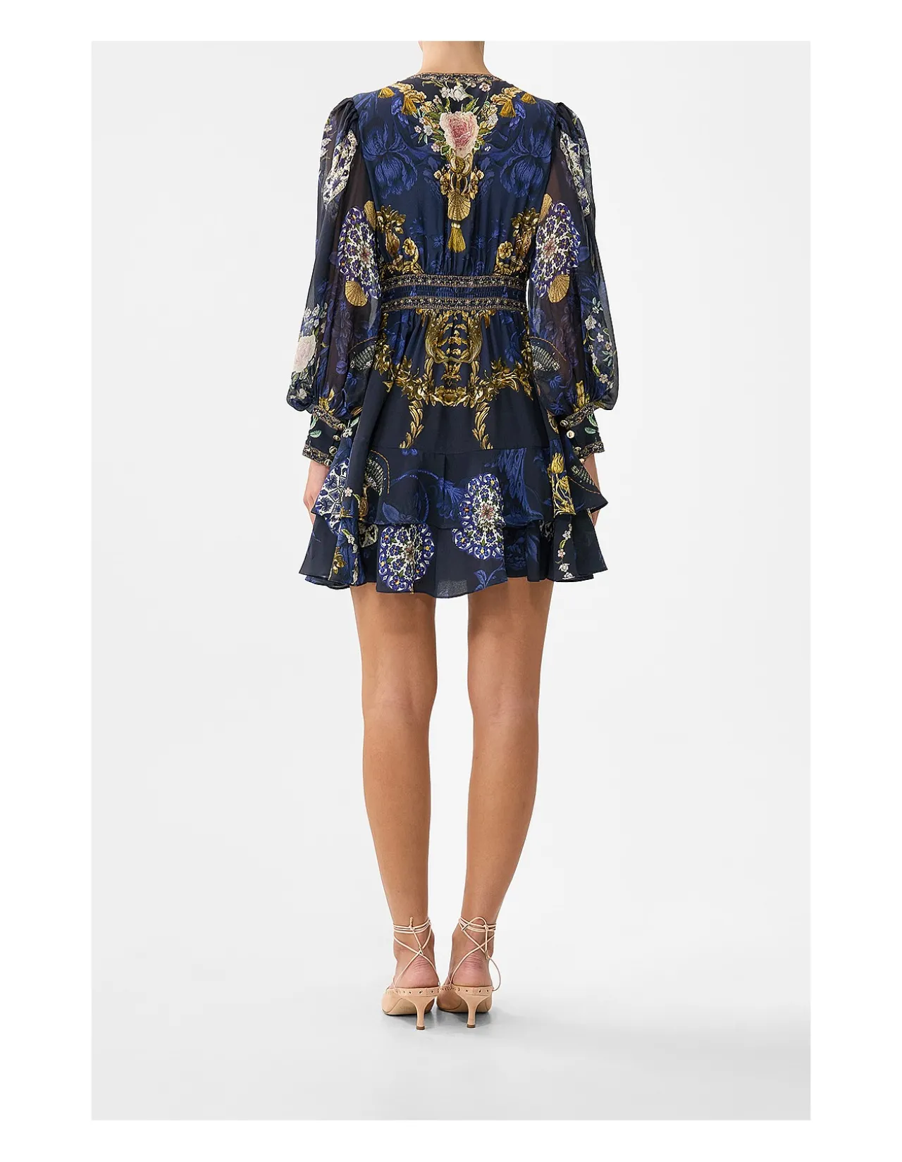 BUTTON FRONT FRILL DRESS