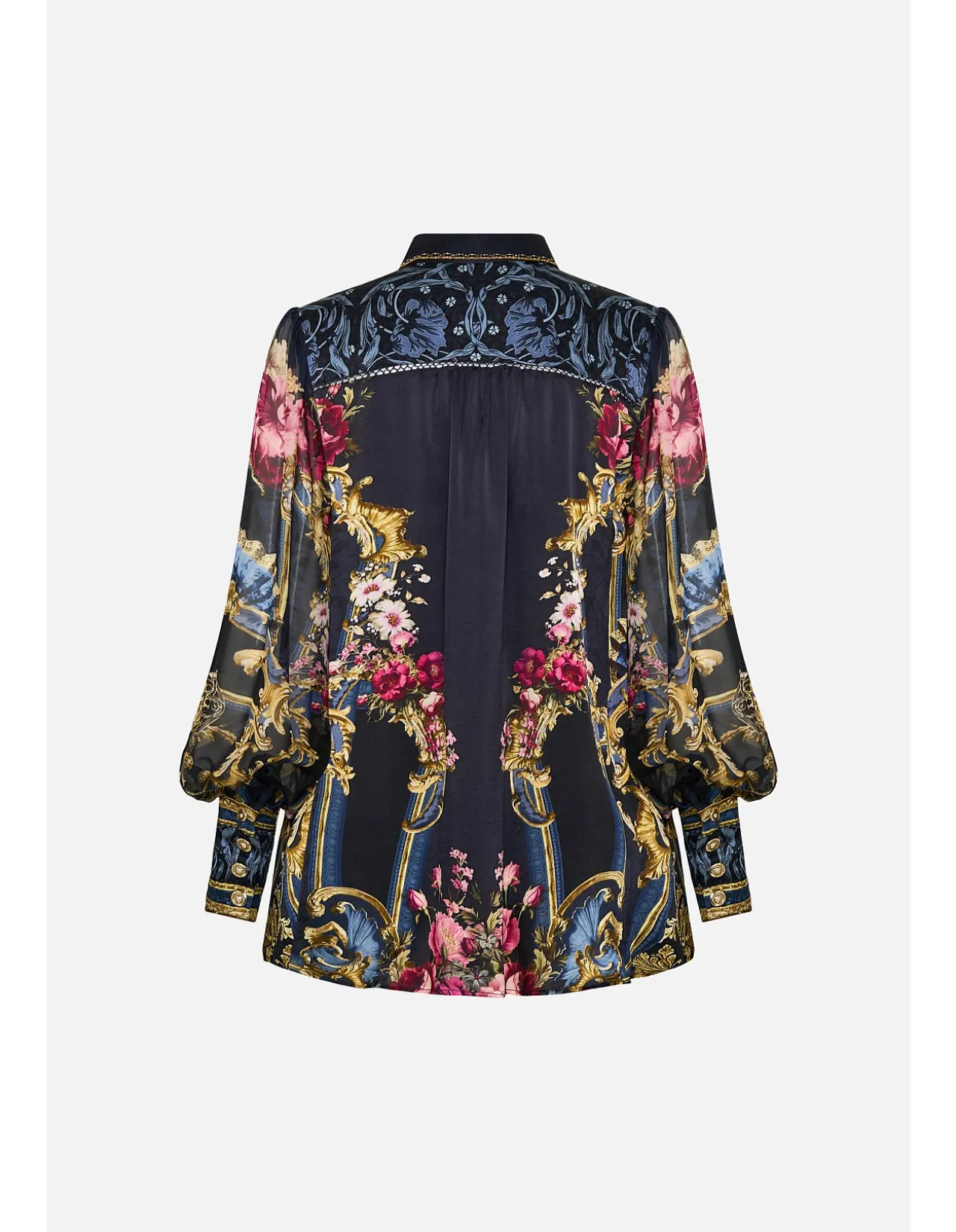 BUTTON THROUGH BLOUSON SLEEVE BLOUSE