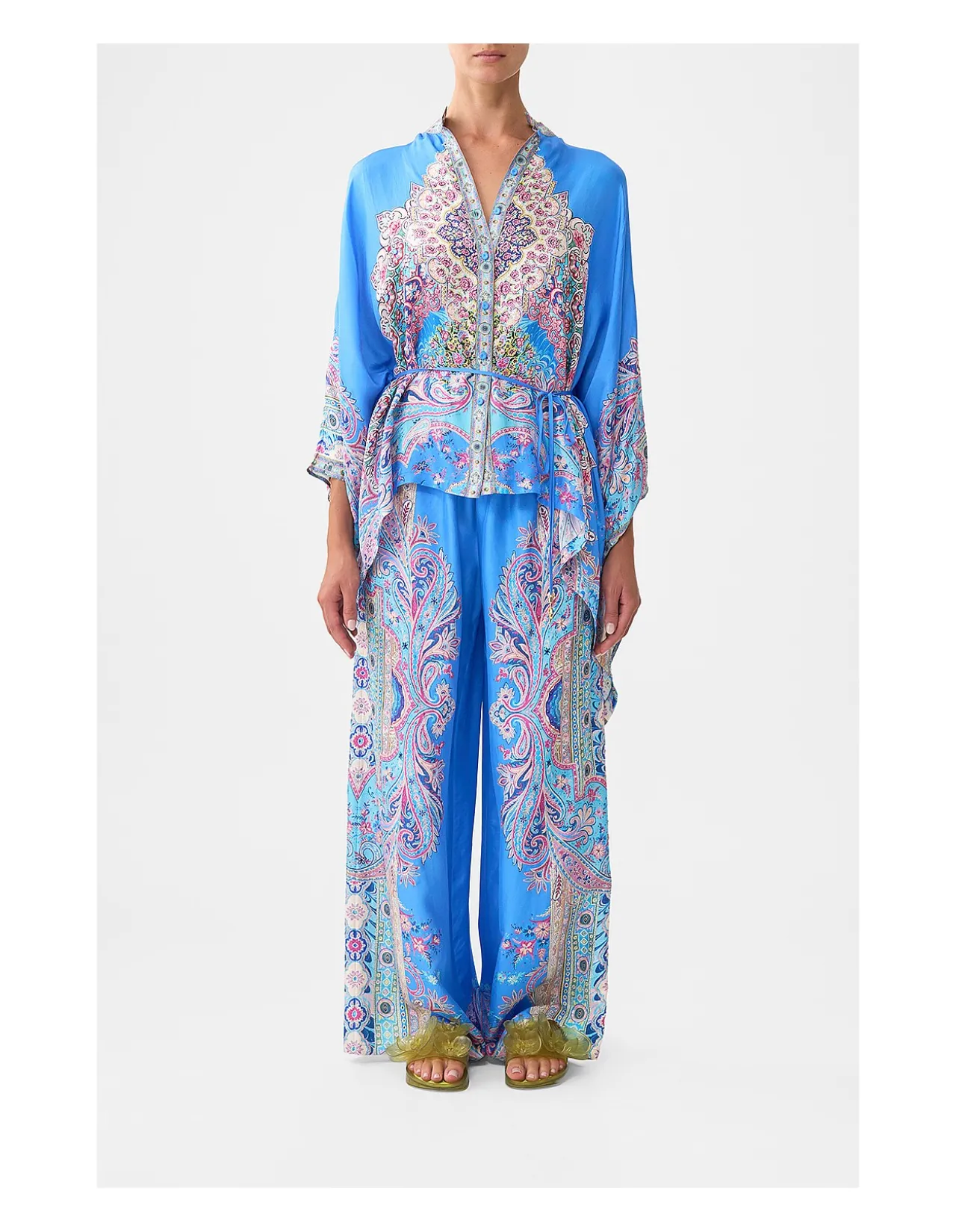BUTTON THROUGH SCARF BLOUSE